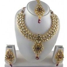High End Real kundan 22k Gold Plated necklace set 